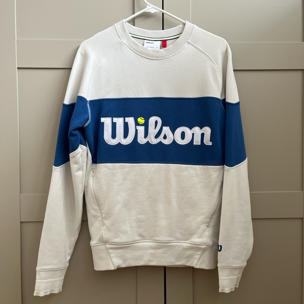 Wilson Men's Crewneck Sweater in Blue and White